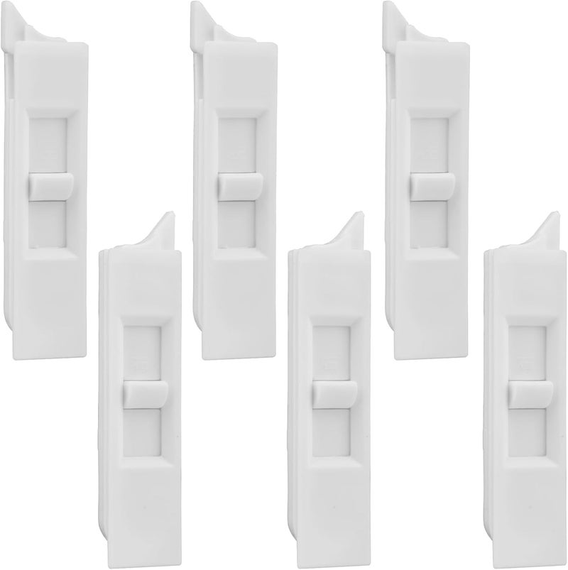 JPKTA 6 Pcs Window Tilt Latch Pairs Spring Loaded Sliding Window Latch Lock Snap-in White Vinyl Plastic Construction for Home Window Accessories Parts - Image 1